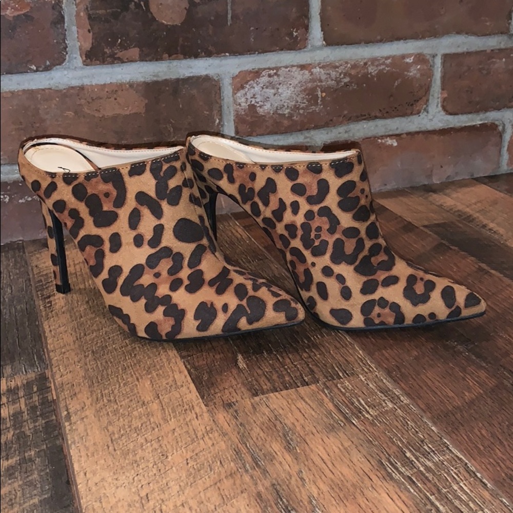 Cheetah Slip on Closed Toe Heels